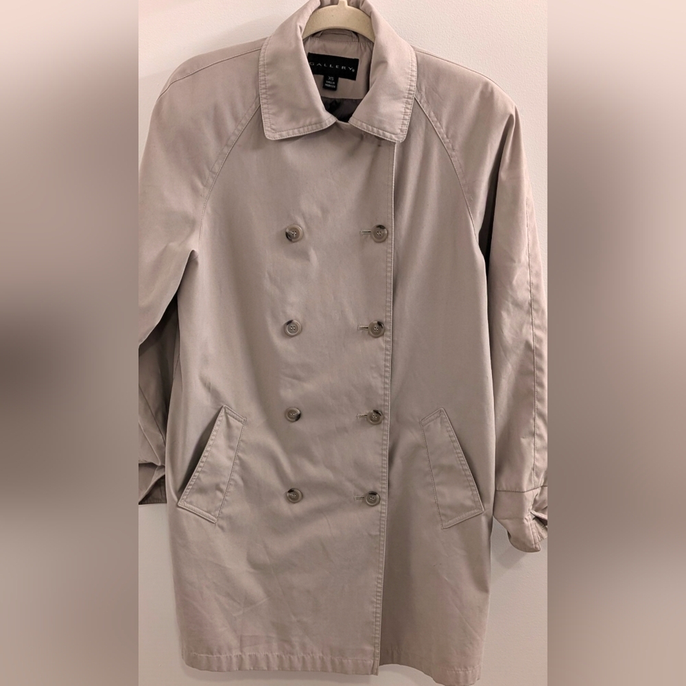 Gallery Gray Trench Coat Double-Breasted Timeless Design